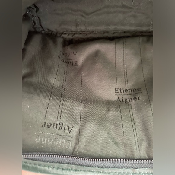 Rare Vintage Etienne Aigner Green Leather Purse Gold Detail Cross Body Handbag - Picture 6 of 7